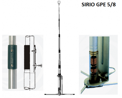 Sirio GPE 5/8 LB антена базова 40-50 МГц